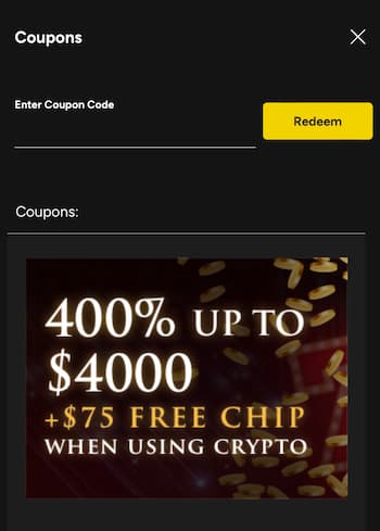 Visit the Bonus Section and Enter a Lucky Red Promo Code