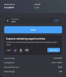 Liquid staking on Lido