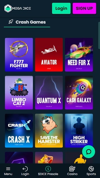 Mega Dice Provably Fair Crypto Casino