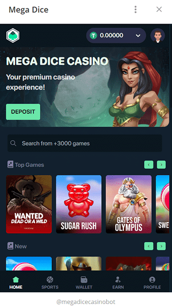 Mega Dice - Telegram casinos
