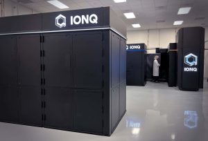 Photograph of IonQ Forte (front left) in its quantum data center in College Park MD