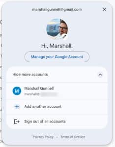Sign out of all accounts option