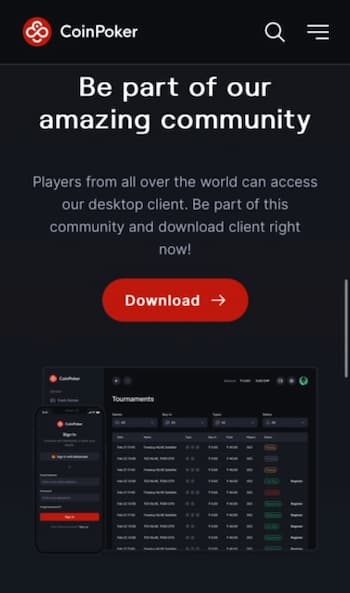 Softest Poker Site CoinPoker Homepage