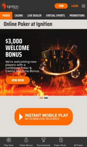 Softest Poker Site Ignition Homepage