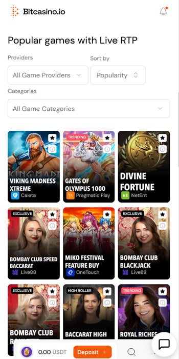 Bitcasino games