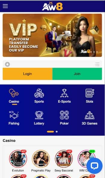 AW8 Casino in Malaysia on Mobile - Techopedia