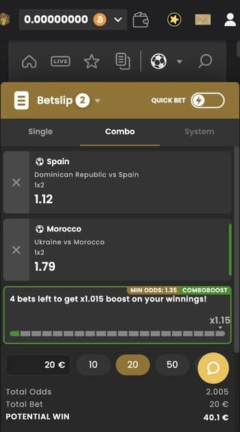 Place a bet
