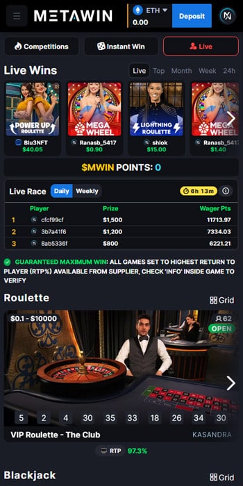 Metawin Live Dealer Casino