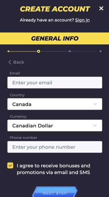 Enter your Information