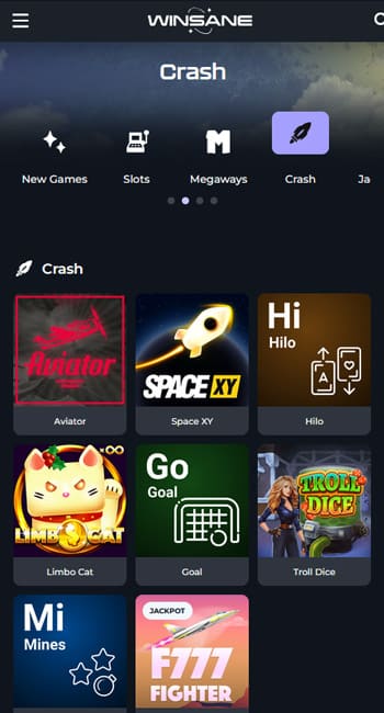 Winsane Crash Games for High Rollers