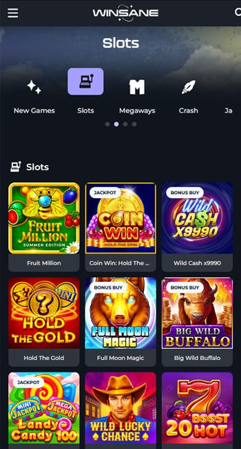 Winsane high roller slots