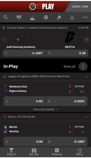 12Play Sports Betting in Malaysia