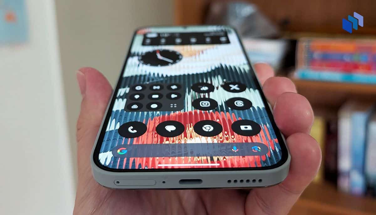 Nothing Phone 2a Plus screen at an angle.