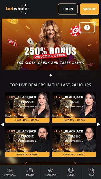BetWhale Casino Live