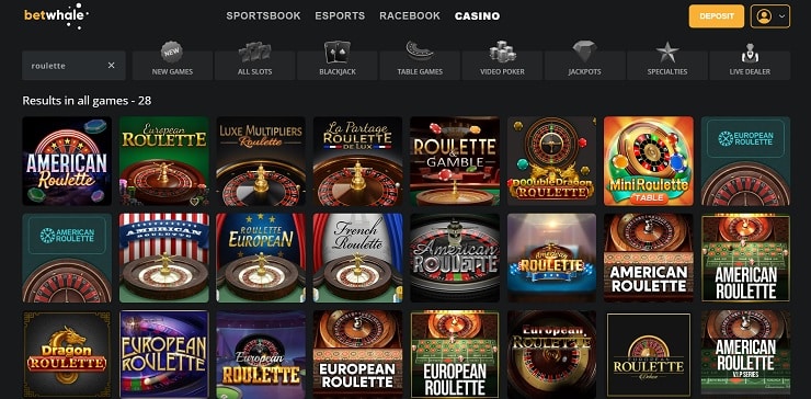 BetWhale Roulette Casino Site