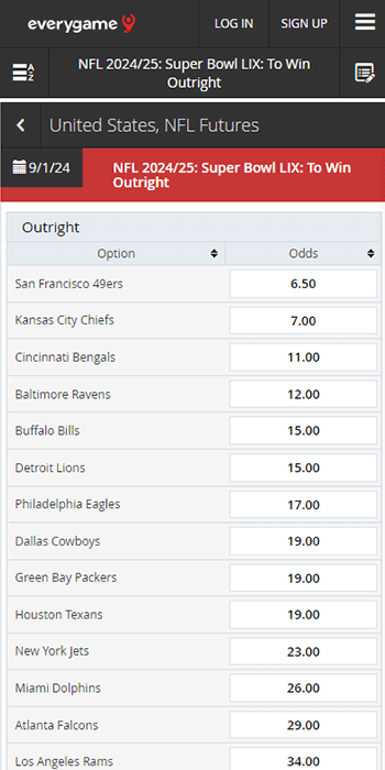 NFL betting sites