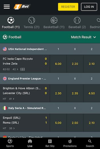 1Bet - Betting app in Ireland