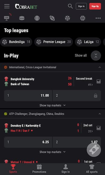 CobraBet - Best iOS betting app in Ireland