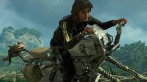 Kay Vess and Nix riding a Speeder in Star Wars Outlaws gameplay. 