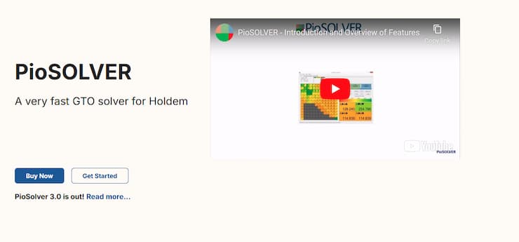 Poker Training Sites PioSolver homepage