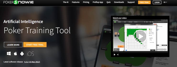 Poker Training Sites PokerSnowie homepage