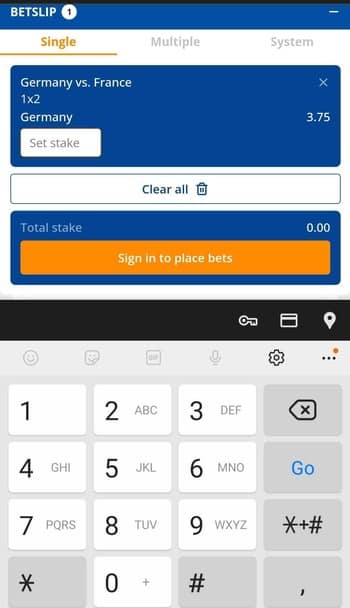 Choose a Sport and Bet Type