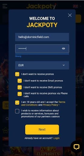 Sign up for an Account