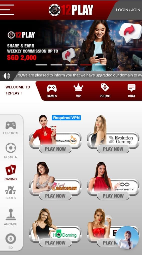 12Play Malaysia eWallet Casino