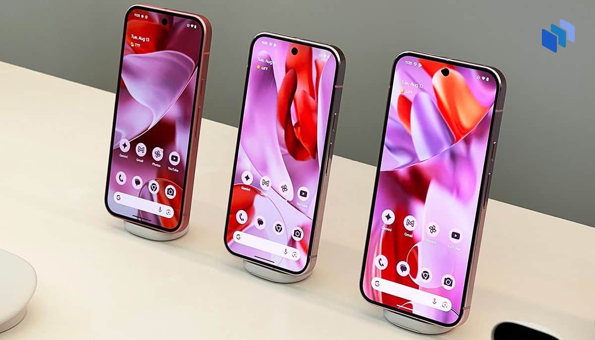 Google Pixel 9, 9 Pro, and 9 Pro XL in pink