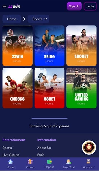 22win sports gambling site in Philippines