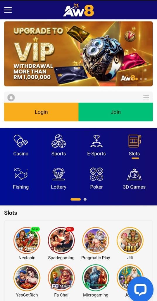 AW8 Malaysia eWallet Casino