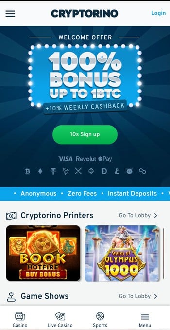 Cryptorino Online Casino in Israel