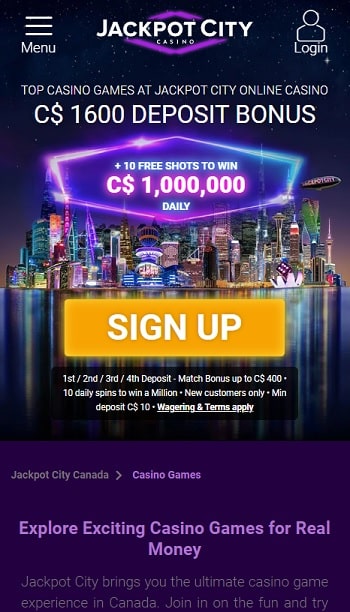 JackpotCity Mobile Casino Canada
