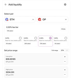 Providing liquidity on Uniswap v3