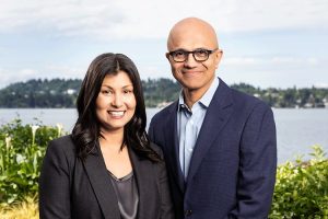 Satya Nadella and his wife Anu Nadella