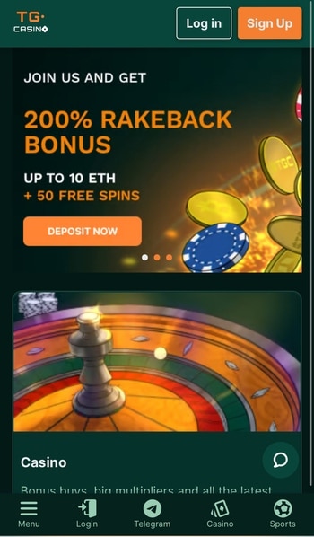 TG Casino Crypto MetaMask Site