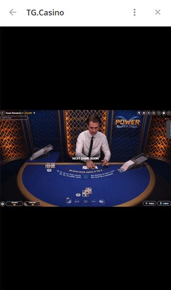 Live Dealer Blackjack on Telegram