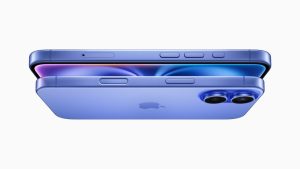 The iPhone 16 sports a new Action Button (top right) and a touch-sensitive Caption button (bottom left) for all models