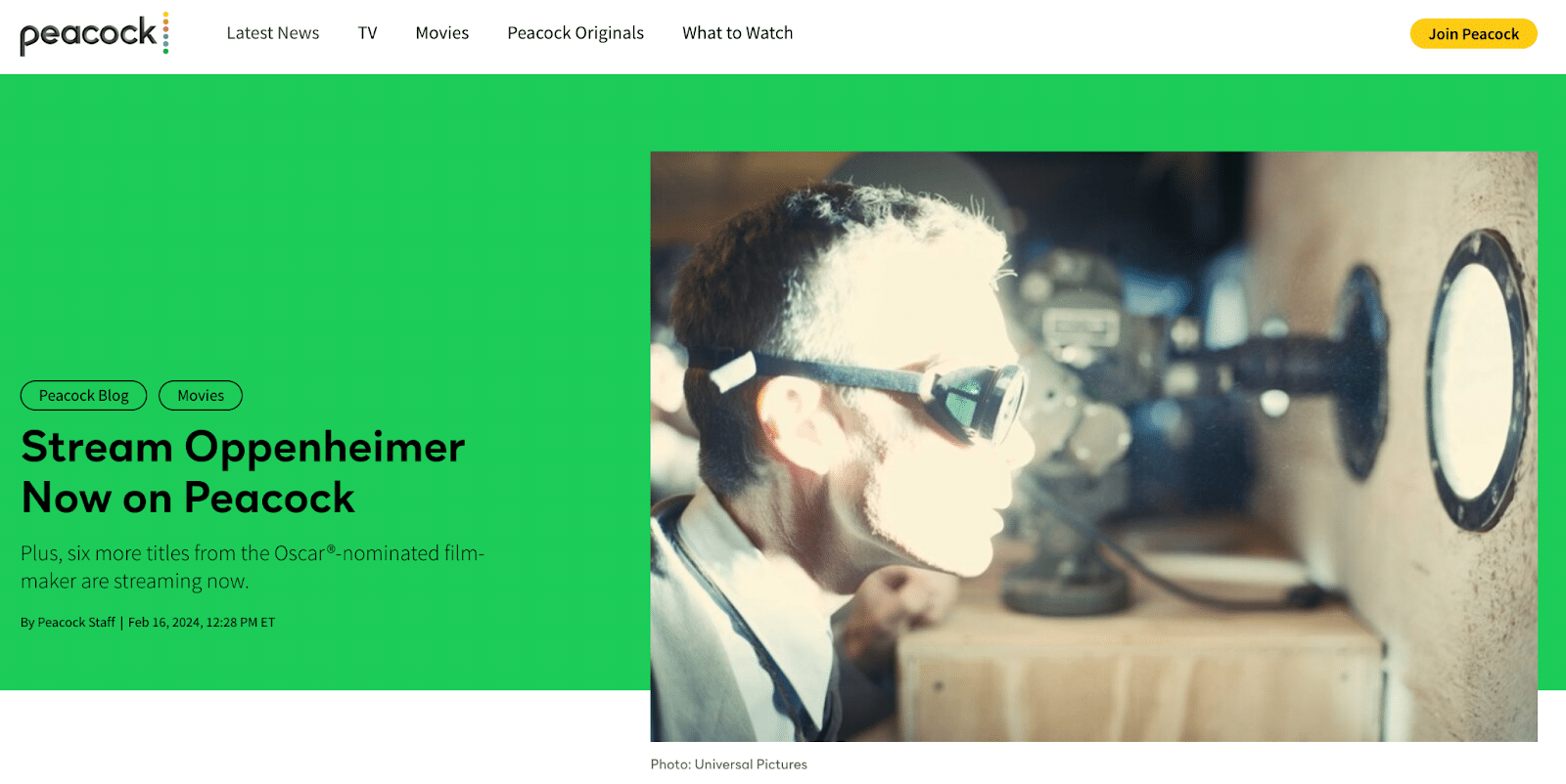 Head to a streaming service with Oppenheimer in its catalog