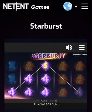 Starburst by NetEnt on mobile