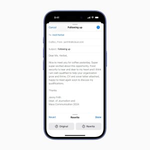 On-board AI on the iPhone 16 can — when released — write personal emails for you