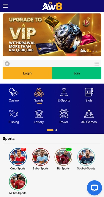 AW8 sportsbook in Malaysia