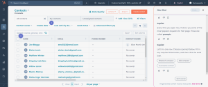Hubspot's CRM contacts with AI suggested prompts
