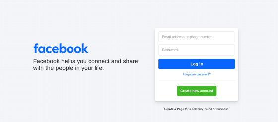 Screenshot showing Facebook Sign Up page