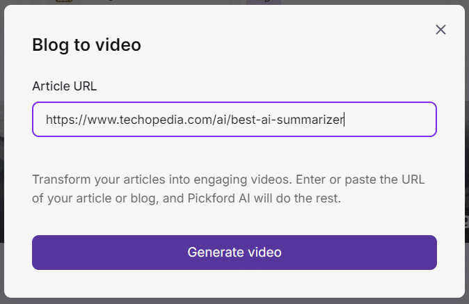 Pictory blog to video test