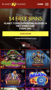 Ruby Slots Sister Casinos Planet 7 homepage