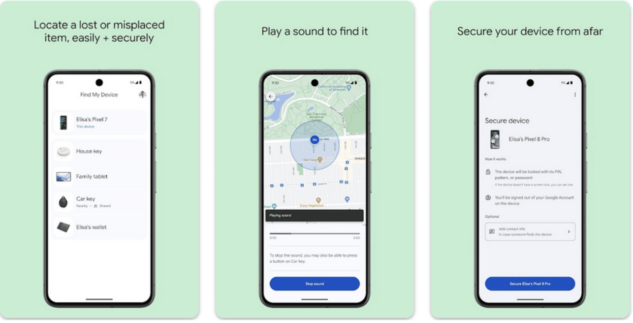 Screenshot of Google’s Find My Device app from the Google Play Store (Image credit: Google)