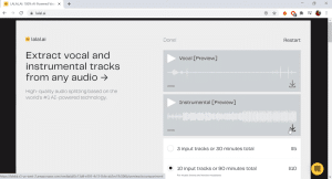 Lalal.ai download your instrumental