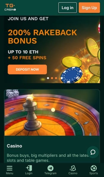 TG.Casino Ethereum betting site