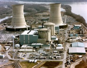 Three Mile Island nuclear-generating station, which suffered a partial meltdown, pictured in 1979